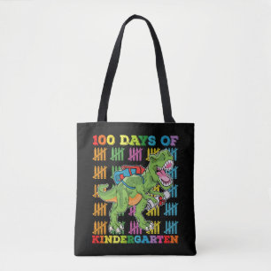 100 Days Of Kindergarten T Rex Dinosaur School Tote Bag