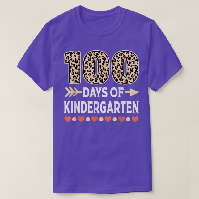 100 Days Of Kindergarten Teacher 100th Day Of Scho T-Shirt (Design Front)