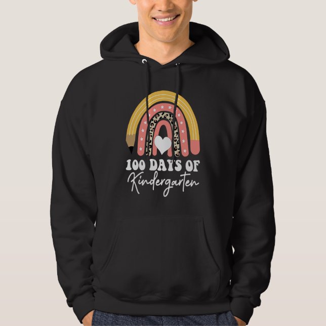 100 Days Of Kindergarten Teacher Appreciation Hoodie (Front)