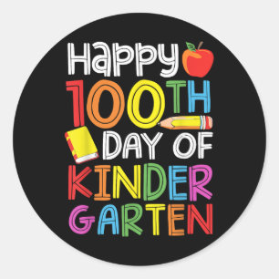100 Days Of Kindergarten Teacher Kids 100th Days Classic Round Sticker
