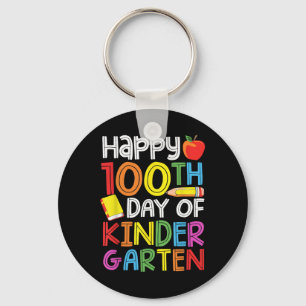 100 Days Of Kindergarten Teacher Kids 100th Days Key Ring