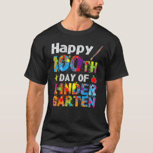 100 Days Of Kindergarten Teacher Students Kids Boy T-Shirt