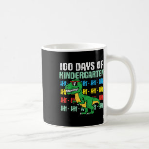 100 days of kindergarten trex dinosaur 100th day s coffee mug