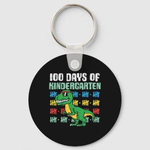 100 days of kindergarten trex dinosaur 100th day s key ring