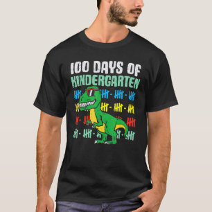 100 Days Of Kindergarten Trex Dinosaur 100th Day S T-Shirt