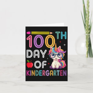 100 Days Of Kindergarten Unicorn 100th Day Of Card
