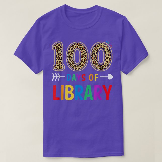 100 Days Of Library Teacher Student 100th Day Of S T-Shirt (Design Front)
