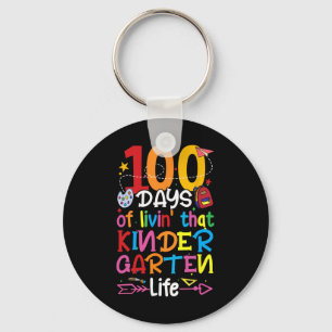 100 Days Of Living That Kindergarten Life Boy Girl Key Ring