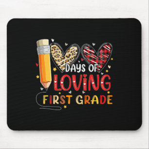 100 Days Of Loving First Grade Heart 100th Day Of Mouse Mat