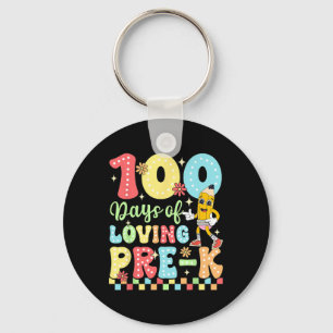 100 Days Of Loving Pre-k Teacher Kids Celebration  Key Ring