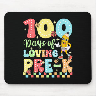 100 Days Of Loving Pre-k Teacher Kids Celebration Mouse Mat