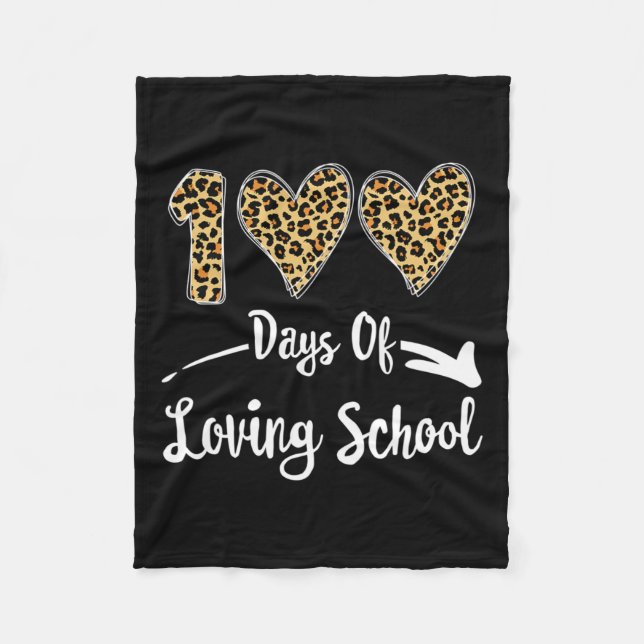 100 Days Of Loving School  Fleece Blanket (Front)