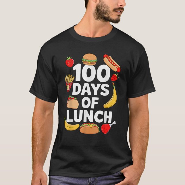 100 Days Of Lunch Lady Cafeteria Worker 100th Day  T-Shirt (Front)