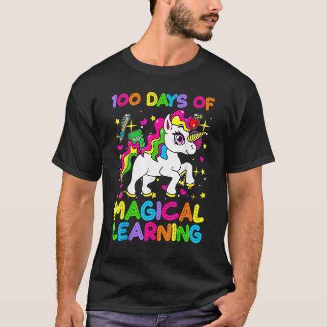 100 Days Of Magical Learning 100th Day Of School U T-Shirt (Front)