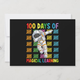 100 Days Of Magical Learning Astronaut School Invitation