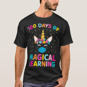 100 Days of Magical Learning Cute Unicorn In Mask T-Shirt