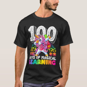 100 Days Of Magical Learning Dabbing Unicorn Gift T-Shirt