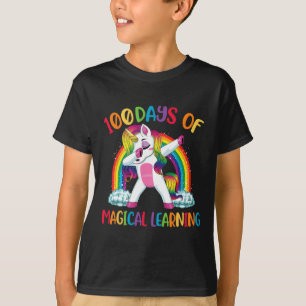 100 days of magical learning dabbing unicorn girls T-Shirt