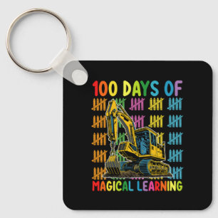 100 Days Of Magical Learning Excavator School Key Ring