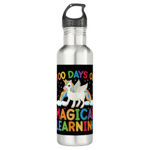 100 Days Of Magical Learning School Unicorn Girls  710 Ml Water Bottle