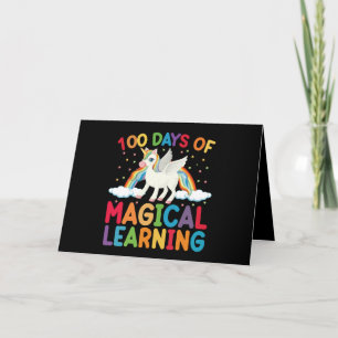 100 Days Of Magical Learning School Unicorn Girls  Card