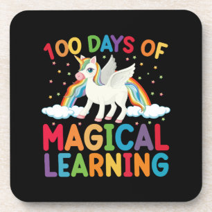 100 Days Of Magical Learning School Unicorn Girls Coaster