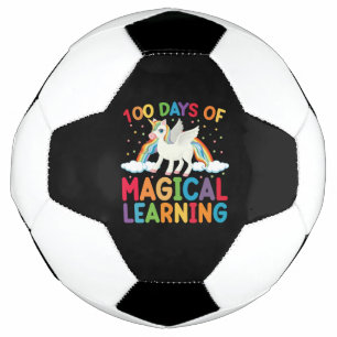 100 Days Of Magical Learning School Unicorn Girls  Football