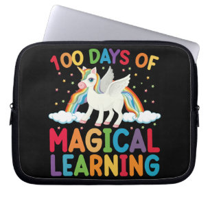 100 Days Of Magical Learning School Unicorn Girls Laptop Sleeve