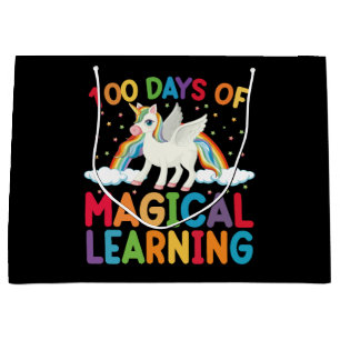 100 Days Of Magical Learning School Unicorn Girls  Large Gift Bag
