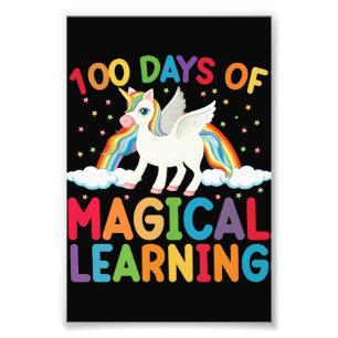 100 Days Of Magical Learning School Unicorn Girls  Photo Print