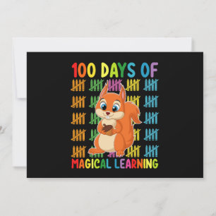 100 Days Of Magical Learning Squirrel School Invitation