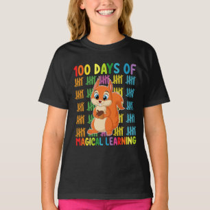 100 Days Of Magical Learning Squirrel School T-Shirt