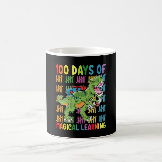 100 Days Of Magical Learning T Rex Dinosaur School Coffee Mug (Center)