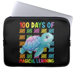 100 Days Of Magical Learning Turtle School Laptop Sleeve