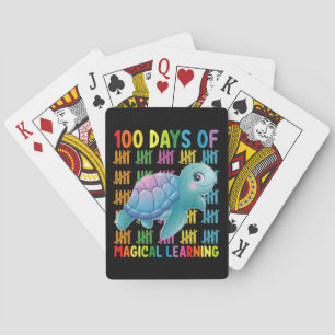 100 Days Of Magical Learning Turtle School Playing Cards