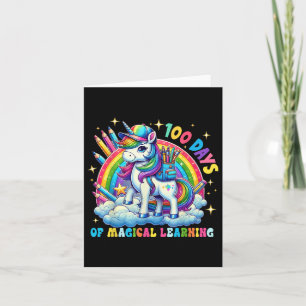 100 Days Of Magical Learning Unicorn 100th Day Card