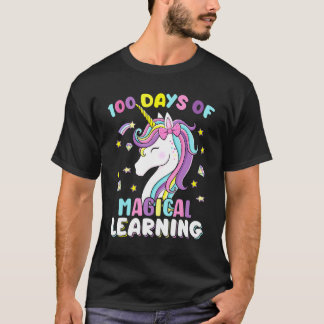 100 Days Of Magical Learning Unicorn 100th Day Sch T-Shirt