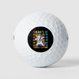 100 Days Of Magical Learning Unicorn School Golf Balls