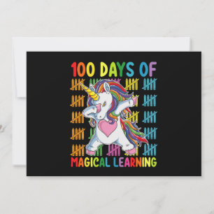 100 Days Of Magical Learning Unicorn School Invitation
