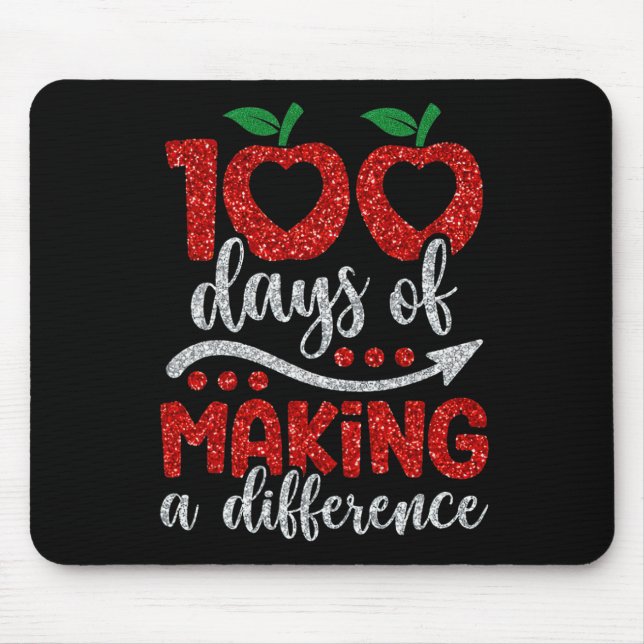 100 Days Of Making A Difference 100 Days Of School Mouse Mat (Front)