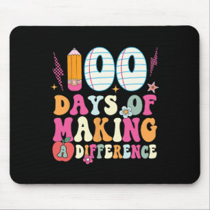 100 Days Of Making A Difference 100th Day Of Schoo Mouse Mat