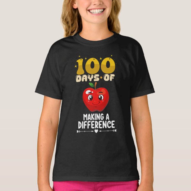 100 Days Of Making A Difference Apple T-Shirt (Front)