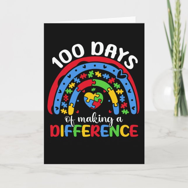100 Days of Making a Difference Autism Awareness Card (Front)