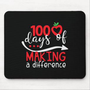 100 Days Of Making A Difference Fun School Graphic Mouse Mat