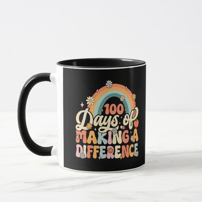 100 Days of Making a Difference Rainbow Teaching  Mug (Left)