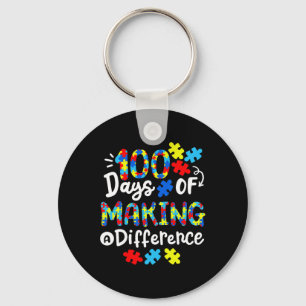 100 Days Of Making A Difference School Kids Autism Key Ring