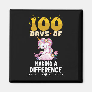100 Days Of Making A Difference Unicorn School Magnet