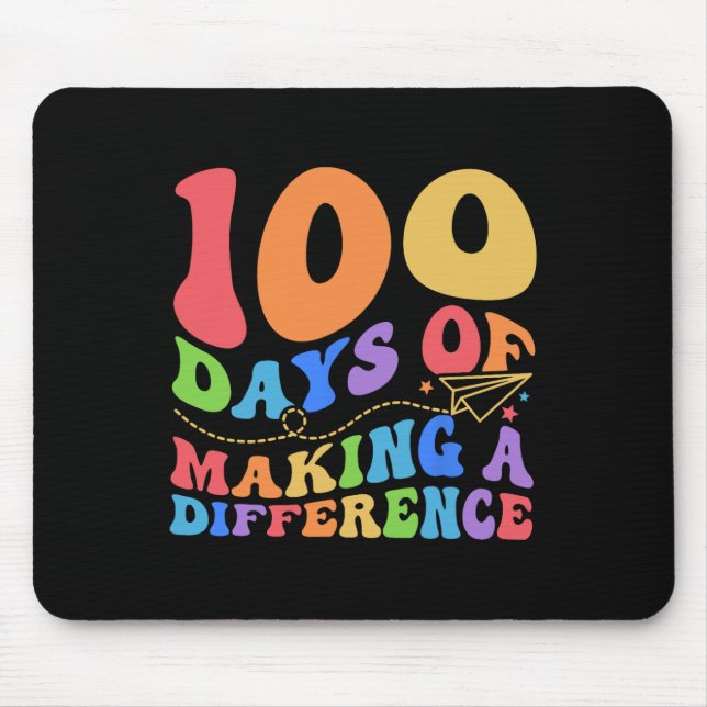 100 Days Of Making Difference 100th Day School Tea Mouse Mat (Front)