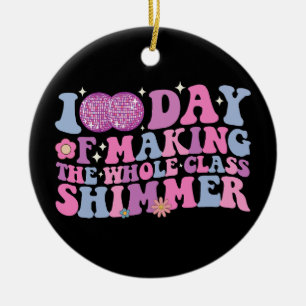 100 Days Of Making The Whole Class Shimmer Disco Ceramic Tree Decoration