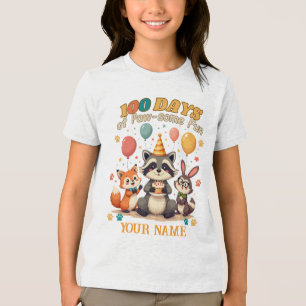 100 Days of Paw-some Fun: Cute Animal Party  Tri-Blend Shirt